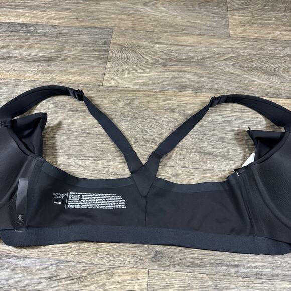 Victoria's Secret Sports Bra Sz. 36DDD Knockout Front Close Underwire Black New - Picture 9 of 11
